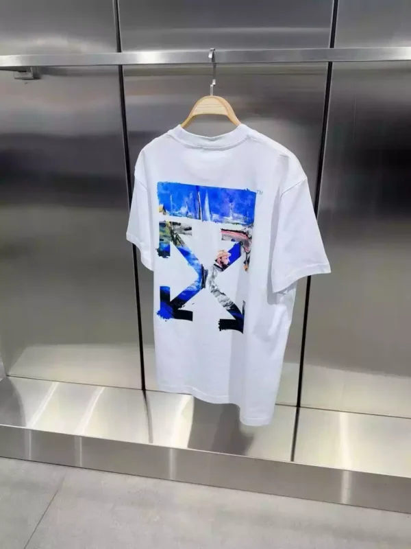 Camiseta Off White Blanca y Azul